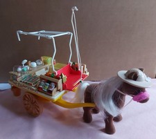 Vintage 1990 Sylvanian Families Pony And Food Ice cream Cart. Almost Complete