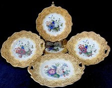 Antique Prattware “Bouquet” Retailer James Muggleton - 5 Piece Comport Set c1840