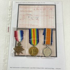 WW1 Medal Trio 589 Corporal Henry Hawkesford Royal Warwick Regiment
