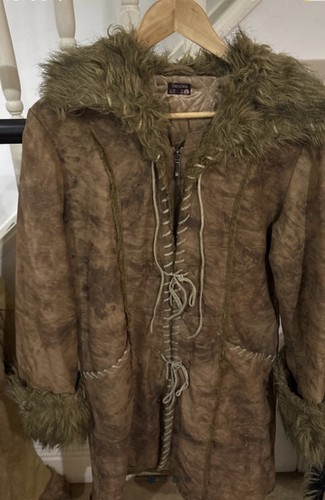 Brown suede fur afghan winter - fur,