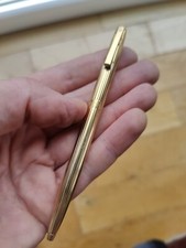 Sheaffer Fluted Gold Electroplated Ballpoint Pen Unusual Clip