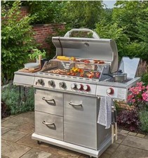 Amaze BARBECUE Uniflame 6+1 Burner outdoor Rotisserie Gas Grill 24 persons new