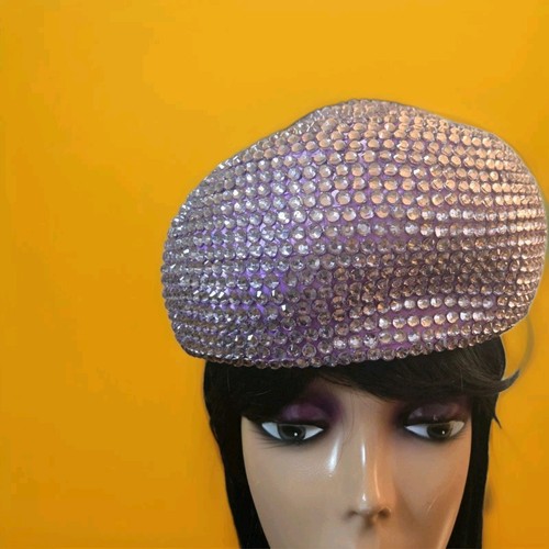 Lavender rhinestones hat - ,
