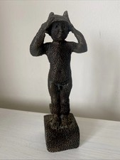 Carolein Smit (1960-) Bronzed White Metal Sculpture of Mercury with petasus 15cm