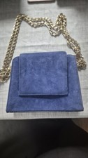 Jacques Vert Blue Suede Clutch