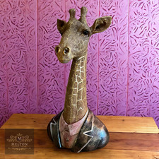 Tall Giraffe Bust Figurine