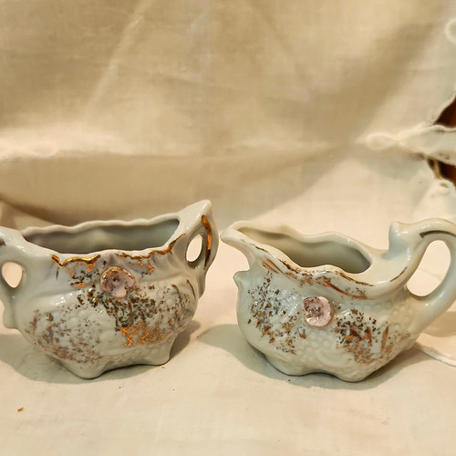 Japan white ceramic creamer - ceramic,