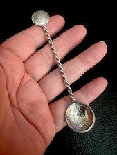 Antique Sterling Silver Queen Victorian Coin Spoon, 10.5g