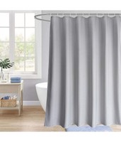 Eurcross Grey Waffle Shower Curtains Extra Long 180 X 240Cm Drop, Mildew Water