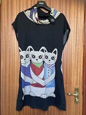 Ladies Long Length Jumper Dress With Cat Detail Front And Back