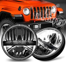 Pair 130W Black 7" Round Led