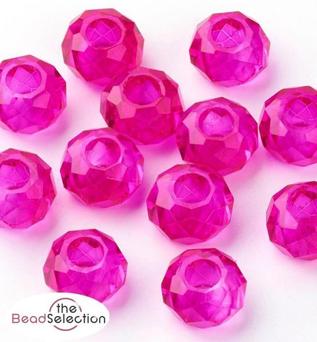 Faceted 14mm fuschia pink - faceted,