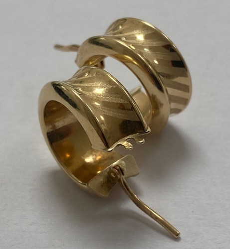14ct gold hoop creole huggie - gold,