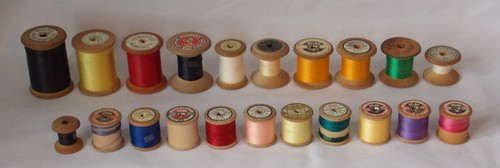 Vintage wooden cotton reels - vintage,