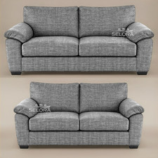 3+2 Sofa Set Grey Fabric 3 & 2