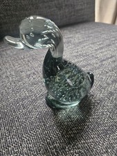 Whitefriars Green tinge Glass Dilly Duck Paperweight 5.5-inch