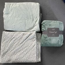 Cozee Home Velvet Soft Throw X 3 QVC Mint Green Plain & Patterned