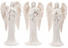 White Resin Angels Standing 20cm Figurine Statue Grave Ornament - 3 variations