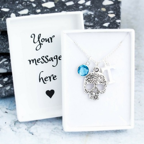 Skull necklace personalised - skull,
