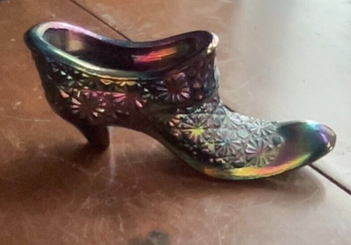 Vintage carnival glass - glass, slipper