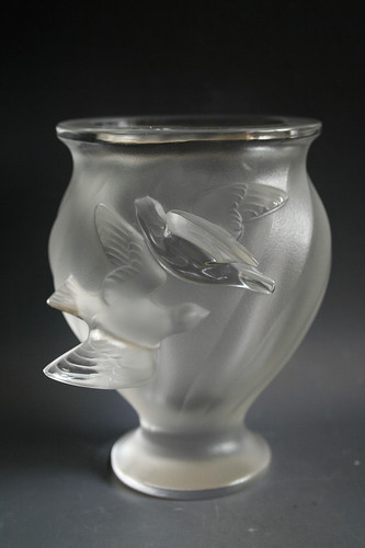 Lalique rosine glass - glass, vase