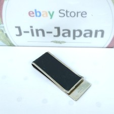 GUCCI Guccissima GG Logo Money Clip Wallet Black Silver Tone Made in Italy