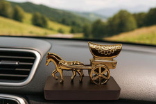 Handmade Brass Horse Cart
