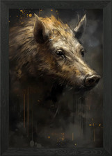 Wild boar pretty - boar, framed