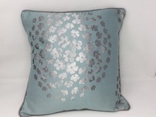 16" Laura Ashley Coco Duck Egg Blue Silk Fabric Handmade Cushion Cover Piped