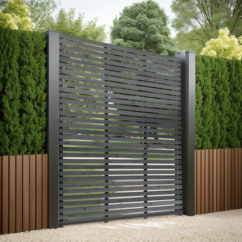 Wooden slatted garden fence - garden,