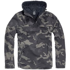 Brandit Military Windbreaker Warm Mens Anorak Hooded Tactical Jacket Dark Camo