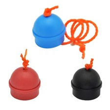  3 Pcs Billiard Cue Chalk Holder Mix Color Rubber Snooker Pool Cue with String