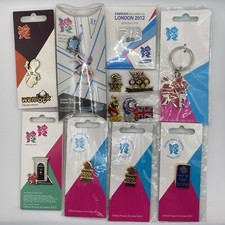 12x London Olympics 2012 Official Merchandise Pin Badges & Keyrings/Keychains