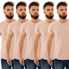 5 Pack Mens Plain T-shirt Military Green Sand Khaki Army Camo Top Combat Fishing