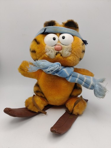 Vtg garfield plush - garfield, skiing