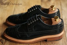 Russell & Bromley Black Patent Leather Derby Brogue Shoes Mens UK 7 G US 8 EU 41