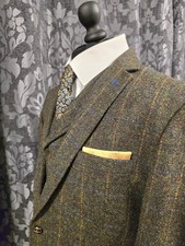 WESTERN ISLES HARRIS TWEED Jacket & Matching Waistcoat, Wool, *RRP £500* **NEW**