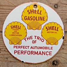 SHELL ENAMEL METAL SIGN  -