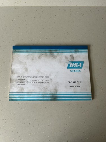 Bsa spares catalogue group - bsa,