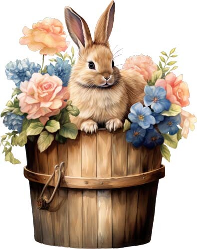 Colourful floral peter rabbit - colourful,