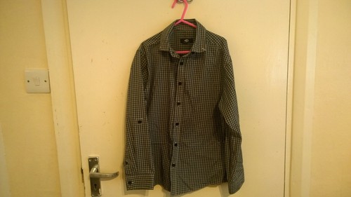 Boys black white grey checked