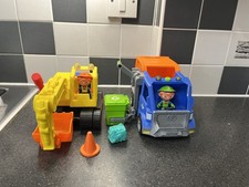 Blippi Intercative Garbage Truck & Excavator Digger Truck Toy Vehicle w/ Figures