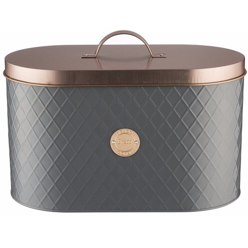 Bread bin grey copper oval - grey,