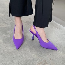 Women Satin Slim Pointy Toe