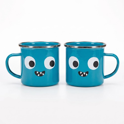 2pc monster enamel cups 350ml - cups,
