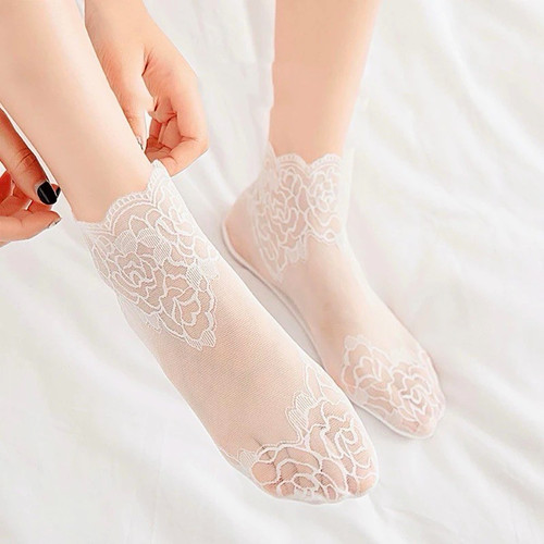 Women white sheer lace - sheer,