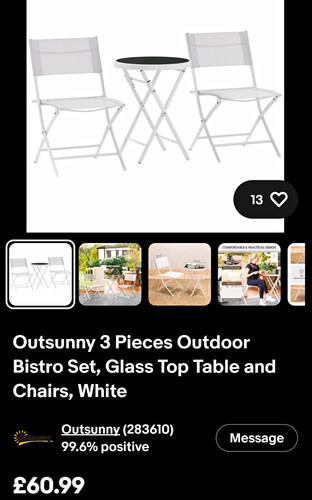 Outsunny 3pc folding bistro - outsunny,