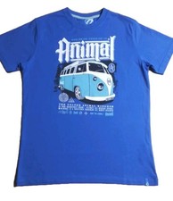 Animal Graphic T-Shirt Tee – VW Camper Print – Size M – Blue  Skater Surf Style