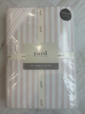 Yard Hebden Melange Stripe Cotton Duvet Cover Set  Super King Size Blush Pink