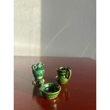 Vintage Miniature Green Glazed